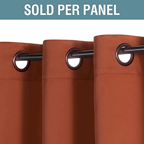 Image of Blackout Curtain for Living Room 96 Inch Long Thermal Insulated Grommet Window Treatment Panel for Bedroom, Energy Saving Curtain for Large Window Door, Thick and Soft - Orange Ochre - Set of 1 Panel