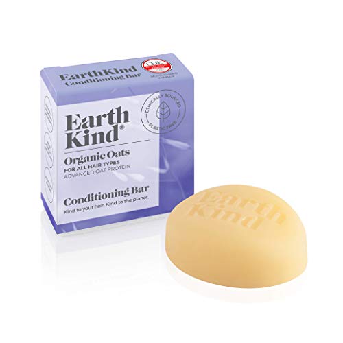 Image of EarthKind Organic Oats Conditioning Bar, Moisturising Solid Conditioner Bar for Hair, Sulfate Free, Plastic Free & Vegan, All Hair Types, Gentle for Daily Use, Natural Ingredients – 50g