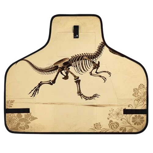 Delantal de trabajo con diseño de esqueleto de dinosaurio miniatura 1