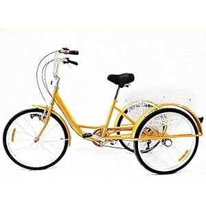 Driewieler voor volwassenen, 24 inch trike-fiets voor volwassenen, 6 versnellingen, voor volwassenen, 3-wielige fiets…