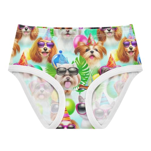 Joisal Toddlers Underwear Floral 2t Cotton Cute Panties Girl Aesthetic Undies Kids Briefs Colorful Happy Dogs Cats Leaves