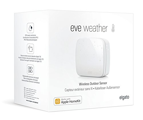 Elgato Eve Weather - Sensor inalámbrico de exterior con la tecnología Apple HomeKit, Bluetooth Low Energy, color blanco