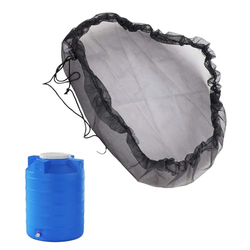 LALAFINA 耐久性ポリエステル製水タンクカバー 防虫ネット付き 屋外用雨水バレル保護カバー 径 再利用可能で簡単固定