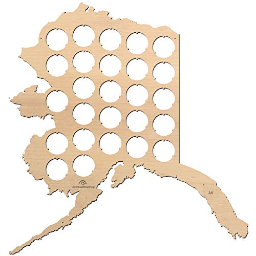 gifts for drinkers Alaska state beer cap map