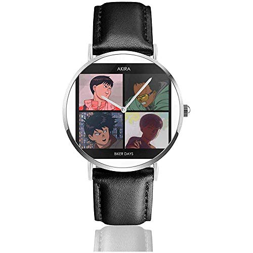 Unisex Akira Biker Days Uhren Quarzlederuhr mit schwarzem Lederband