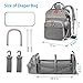 Jeryswet Baby Diaper Bags with Changing Station, Waterproof Large Capacity Diaper Bag Backpack for Moms Dads with USB Charging Port and Stroller Straps, Baby Shower Gifts, Grey