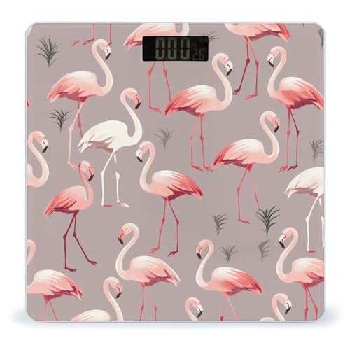 Báscula digital de baño inteligente con diseño Pink Flamingo miniatura 1