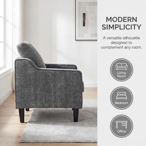 Image of STHOUYN Dark Grey Accent Chairs, Comfy Arm Chairs for Living Room, Office