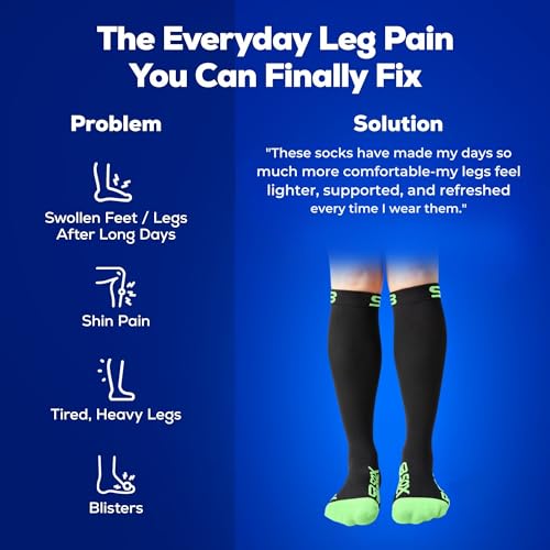 Image of SB SOX Compression Socks for Men & Women (20-30mmHg) - Best Compression Socks for Travel, Medical, Sports, Wide Calf Fit, and Daily Wear