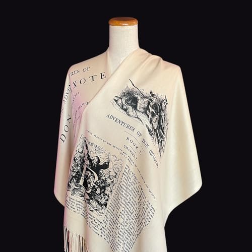 Universal Zone Don Quixote by Miguel de Cervantes Saavedra Scarf Shawl Wrap. Bookish Gift, Literary scarf, Bookworm, Book lover gift.4