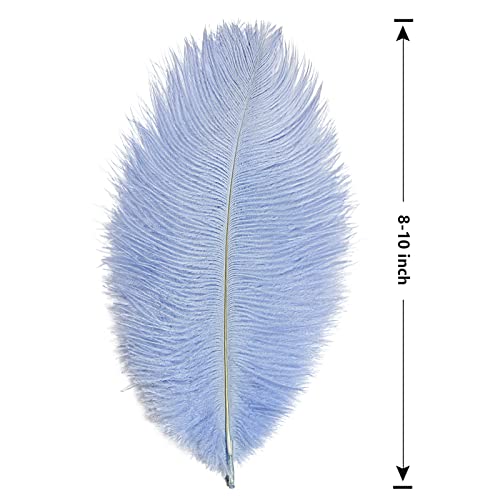 THARAHT 24 piume di struzzo blu per bambini, sfuse...