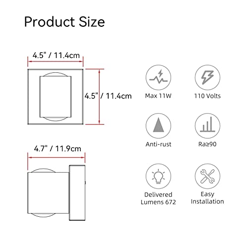 Tubicen Wall Sconce Light Gold, Bright Up Down Sconces Wall Lighting, Aluminum, 10W 3000K Led Dimmable Wall Lights Fixture For Living Room Bedroom, Hallway Stairway Theater Sconces #TOP5