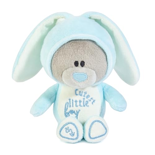 Me to You Tiny Tatty Teddy New Baby Boy Plush Bear In Bunny Onesie 10cm Bear - Official Collection Blue Grey