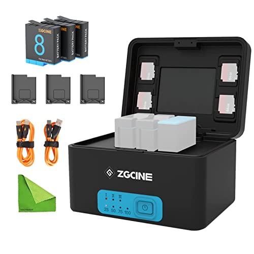 Battery charger box for GoPro Hero 10 9 8 7 con entradas y salidas USB-C