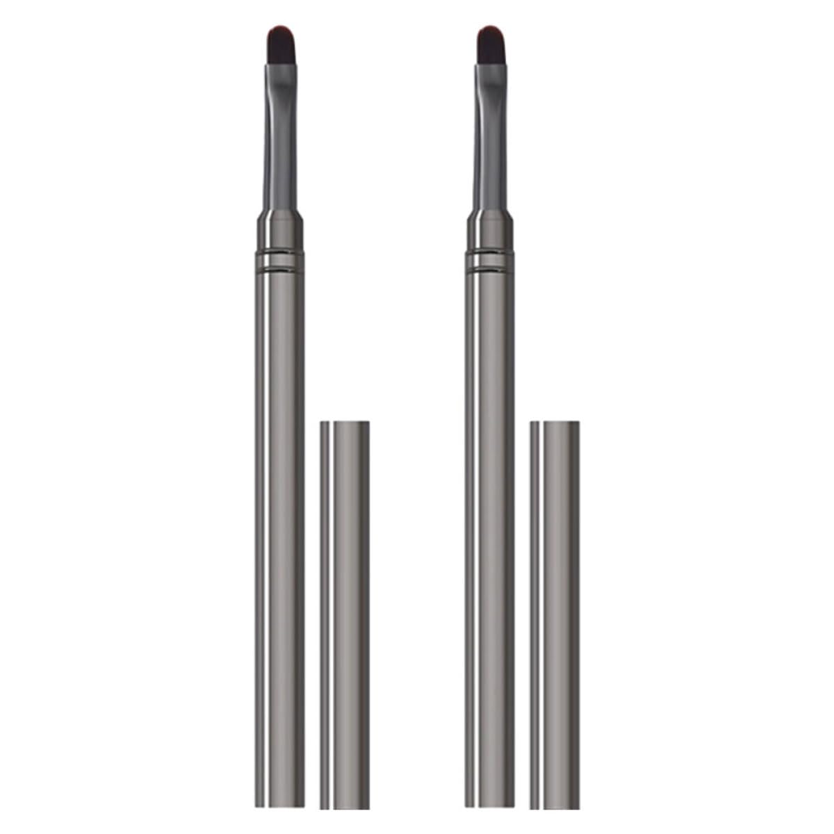 FUOYLOO Pennelli per Nail Art e Setole in Nylon, Facili da Usare e Resistenti 2 Pezzi Manico in Alluminio per Manicure Professionale e Decorazioni Unghie