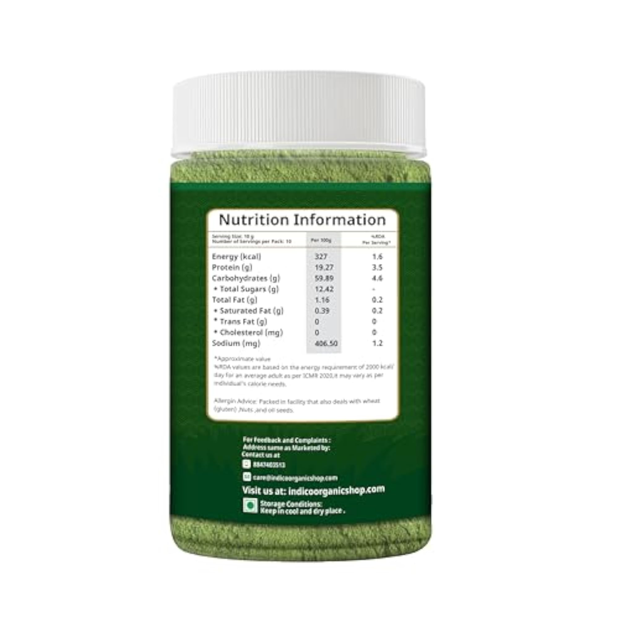 Indico Organic Moringa Powder, 100g