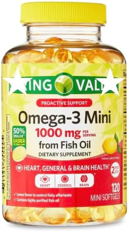 Omega-3 Mini from Fish Oil 1000 mg, 120 Count, Dietary Supplement, Omega 3 Mini Softgels Pack-1