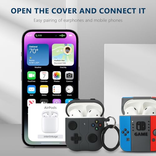Image of [2Pack] Gedicht for Airpods 2nd Generation Case, Funny 3D Cartoon Game Console Design Silicone Soft Cases for Airpods Case 2nd /1st Gen, with Keychain Kids Women Men for Airpods Case