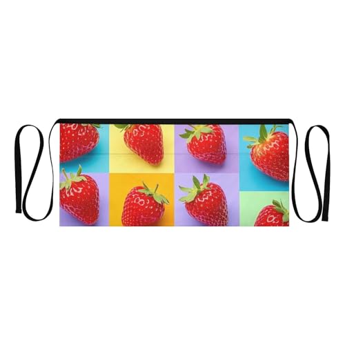FASHON&FASCIN Server Apron with Pockets Waist Aprons Half Waitress Apron Strawberry Design for Gardening Restaurant,Multi5