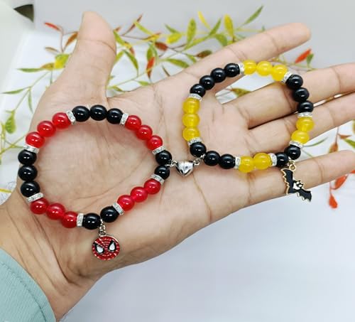 Image of Spiderman Kitty Magnetic Friendship Bracelets, Couple's Bracelets, Valentine's Day Gifts for BFF, BF, GF, Women, Men, Girls, Kids