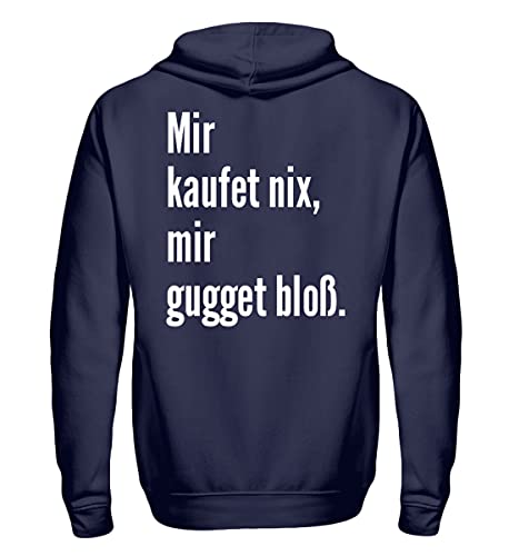 Sweat à capuche zippé Schwob en bleu marine grande taille XXXL