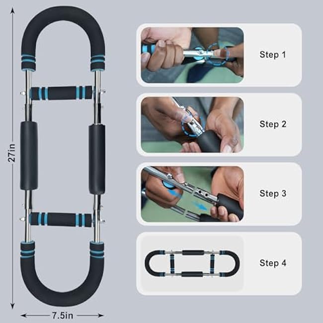 DERACY Twister Arm Trainer, Forearm Strengthener, Chest Workout Equipment, Adjustable Resistance Arm Exerciser, Portable Home Gym Fitness Equipment