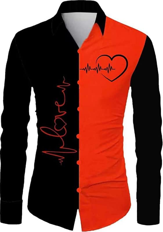 GenericMN CREATION Men's Shirt Fabric (Love Life Digital Printed Unstitched Polyester Material 2.25 Meter).