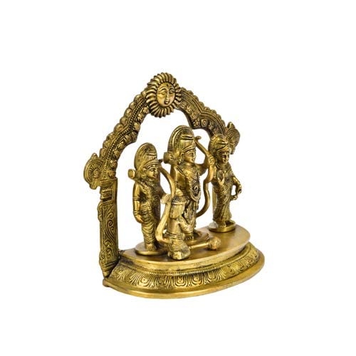 The Advitya Ram Darbar Brass God Idol|Lord Rama Murti with Laxman Sita Hanuman|Festive Decor Diwali Gift Home Decoration Item for Living Room|Pooja Essentials|Diwali Decoration House Warming Gift-7in. - Image 3 thumbnail