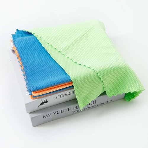 Image of Kuber Industries Scrubber for Kitchen|Multi-Purpose Microfiber Kitchen Cleaning Cloth with Fish Scales|Glass Cleaning Cloth|Polishing & Scrubbing|Scratcher & Lint Free |YLG4041|Multicolor