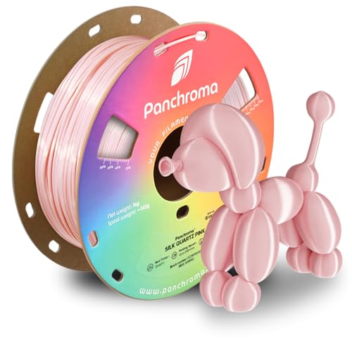 Image of Polymaker Panchroma Silk PLA Filament 1.75mm 1kg, Shiny Quartz Pink, New and Improved Formula, Better Strength, Printing Speed and Clog-Free. Works in Most FDM and Multicolor 3D Printers.
