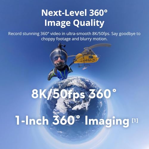 Image of DJI Osmo 360 Adventure Combo - Waterproof 8K 360 Action Camera with 1-Inch Sensor, 128GB Built-in Storage, 100-Min 8K Recording, 4K /120fps & 170 Wide-Angle Video, with 3 Extreme Batteries (1950 mAh)