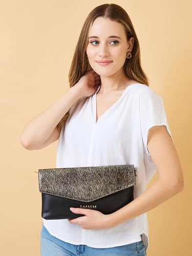 Image of Caprese Ava Clutch, Large | Versatile Clutch for Women with Adjustable & Detachable Straps & Secure Zip Closure | Stylish Shoulder Bag | Perfect for Parties, Weddings & Special Occasions