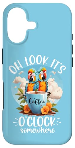It's 5 OClock Somewhere Drinking Parrot Coffee O Clock Time �X�}�z�P�[�X iPhone 17 �p