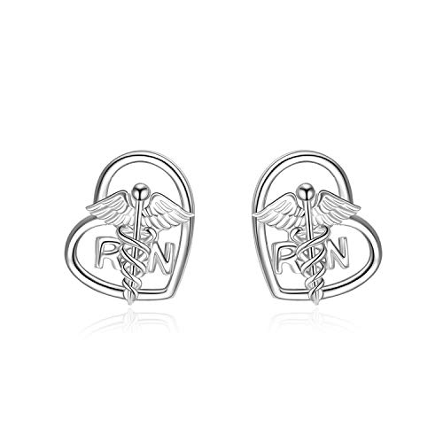 Boucles d'oreilles Caducée en argent à porter à l'hôpital et en ville