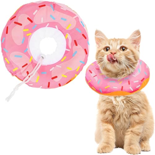 JYNVO Collar Isabelino Gatos 1 Pieza Collar de Protección Anti - Mordedura para Gato Talla M Rosa（Protección Diaria para Gatos, Adecuado para Circunferencia de Cabeza 17-27cm ）
