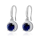 Sapphire Earrings Blue Earrings for Women Moissanite Earrings Silver Earrings for Women Cubic Zirconia Earrings Dangle Earrings September Birthstone Earrings