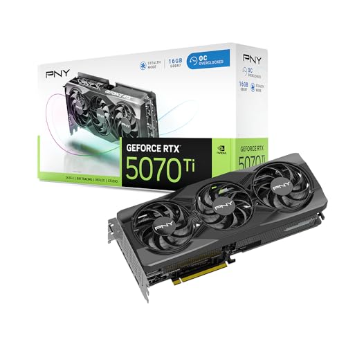PNY NVIDIA GeForce RTX™ 5070 Ti OC Triple Fan, Graphics Card (16GB GDDR7, 256-bit, Boost Speed: 2572 MHz, PCIe® 5.0, HDMI®/DP 2.1, 2.98-Slot, NVIDIA Blackwell Architecture, DLSS 4)