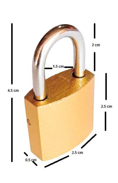 Sorzy 25MM Small Lock and Key for Luggage, Padlock for Luggage, Gold, Pack of 2 2
