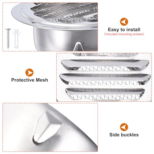 Bouches d'aération en acier inoxydable 304 pour une ventilation murale durable