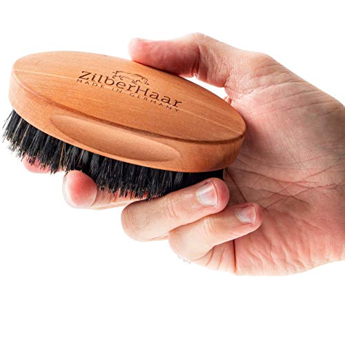 Zilberhaar ZH-SM-01 Men'S Slanted Bristle Hair And Beard Brush - Natural Boar And Pearwood Military Style thumb #1