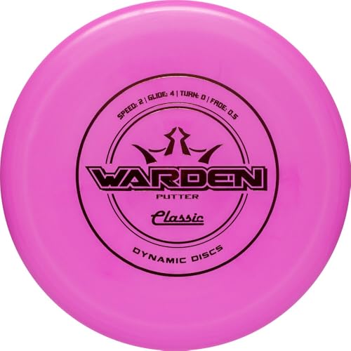 Dynamic Discs Classic Warden Disc Golf Putter | Beadless Putt & Approach Disc | Firm Classic Plastic with Tacky Grip | Straight Flight for Consistent Control | 170-176g (Pink)