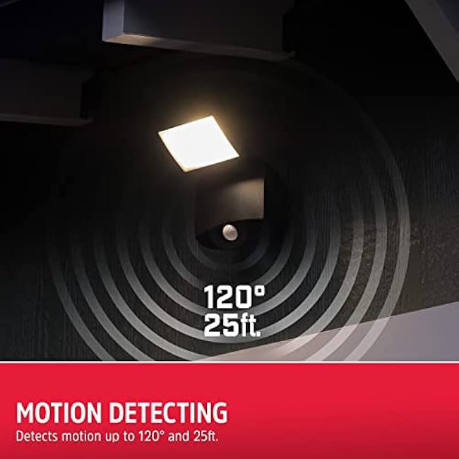 Energizer Single Head Security Light, Wireless, Battery Operated, 120¡ã Motion Detection, 300 Lumens, Tilts & Swivels Activated LED Spotlight, Black, 1 Pack, 40777-S1