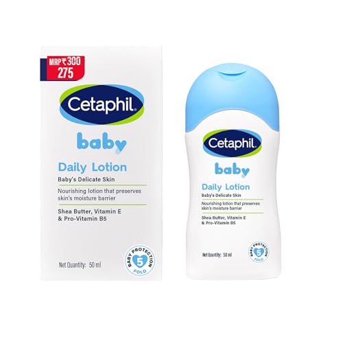 Image of Cetaphil Baby Daily Lotion, Suitable for baby's delicate skin, Shea Butter and Vit E, Dermatologist Tested and Pediatrician Recommended, 50 ml