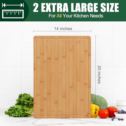 Planches à découper en bambou 2XL 50x35cm avec rainure | Homaxy - 3