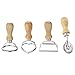 Produktbild MOPOIN Ravioli Ausstecher Set, Ravioli Stempel Ravioliausstecher Mit Pasta-Maker-Form mit Holzgriff und geriffeltem Rand für Ravioli,Pasta,Lasagne,Knödel, Verschiedene Formen 4 Stück