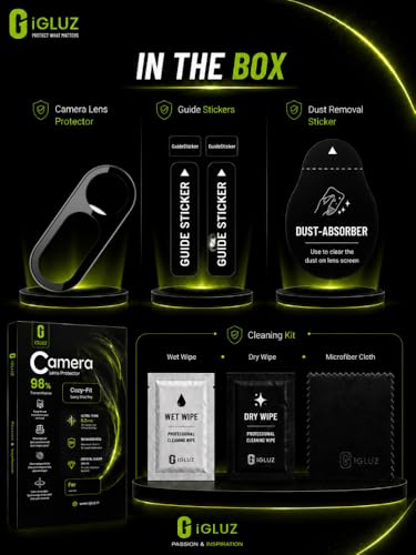 Image of iGluz Compatible with Nothing Phone 3A Camera Lens Protector (1 Pack) | 9H Tempered Glass Camera Guard | Ultra Clear HD | Anti Scratch | Bubble Free | Easy Installation | Case Friendly | Black