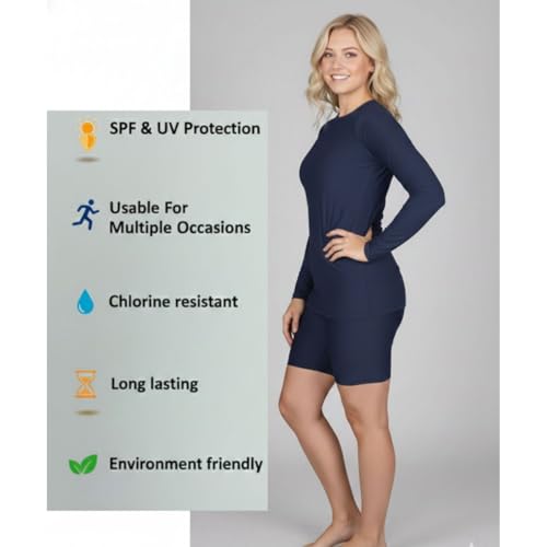 Image of Aqua Holic Swim Shorts & Full Sleeves Tshirt for Women