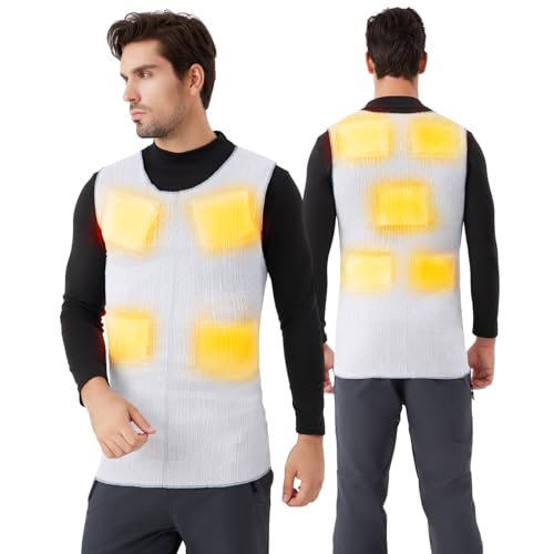 Quolia Heated Compression Vest for Men Women with 9 Heat Pads, Battery-Free Warmer Vests for Hunting, Football, Motorcycle