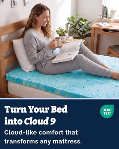 Image of 3 Inch Twin Memory Foam Mattress Topper - Cooling Gel Infused Bed Topper - Soft Ventilated Mattress Pad for Pressure Relief & Pain-Free Sleep - CertiPUR-US & Oeko-TEX