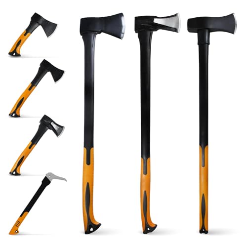 BOOMET Sappie 450 g · Paleta de madera · Diferentes hachas y juegos a elegir · Hacha de sémola eficiente mango de madera para leña, jardín y exterior